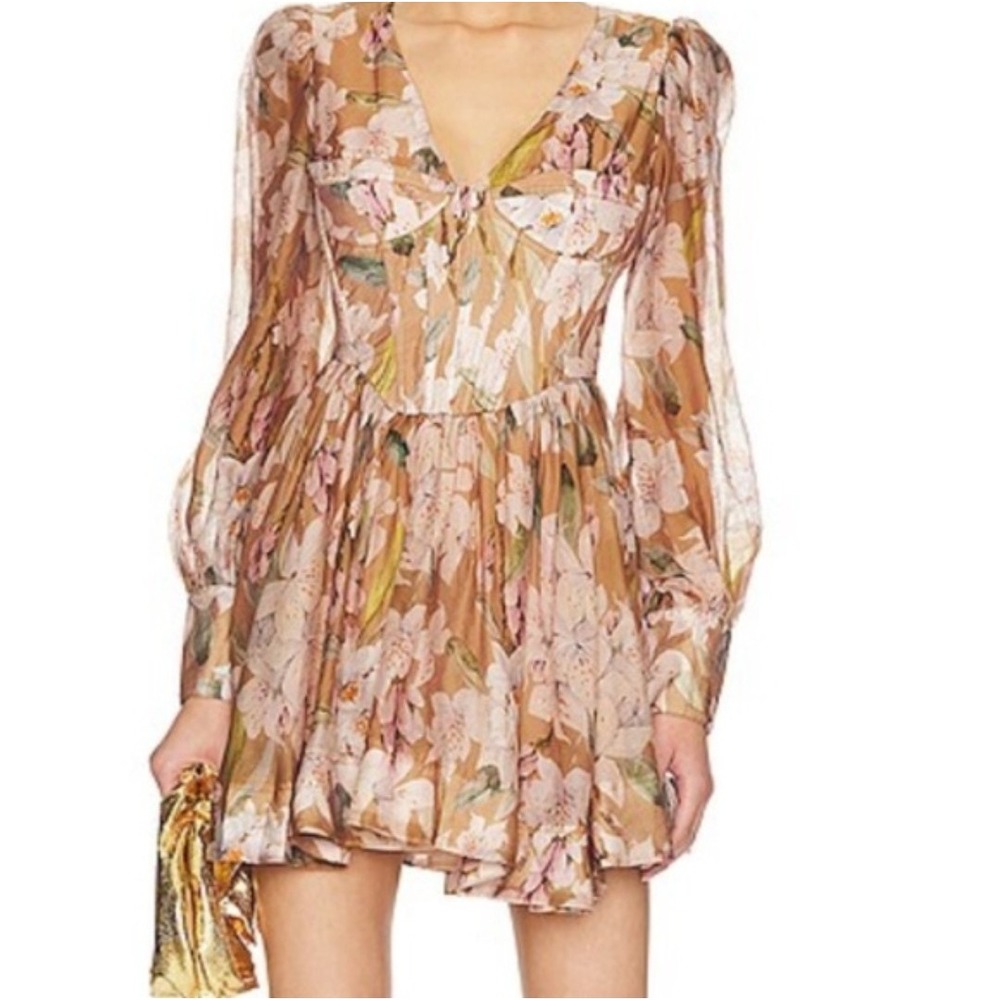Bardot‎ Zelina Ethereal Floral Fit & Flare Dress Fairy Romantic Size 6 Cottage - Picture 2 of 7
